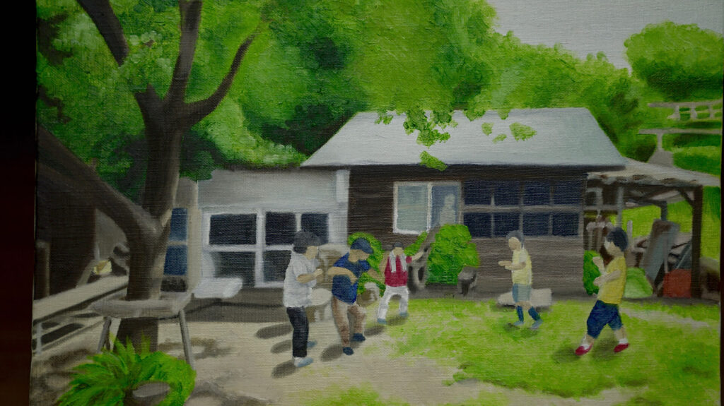 油絵：かぐやの庭